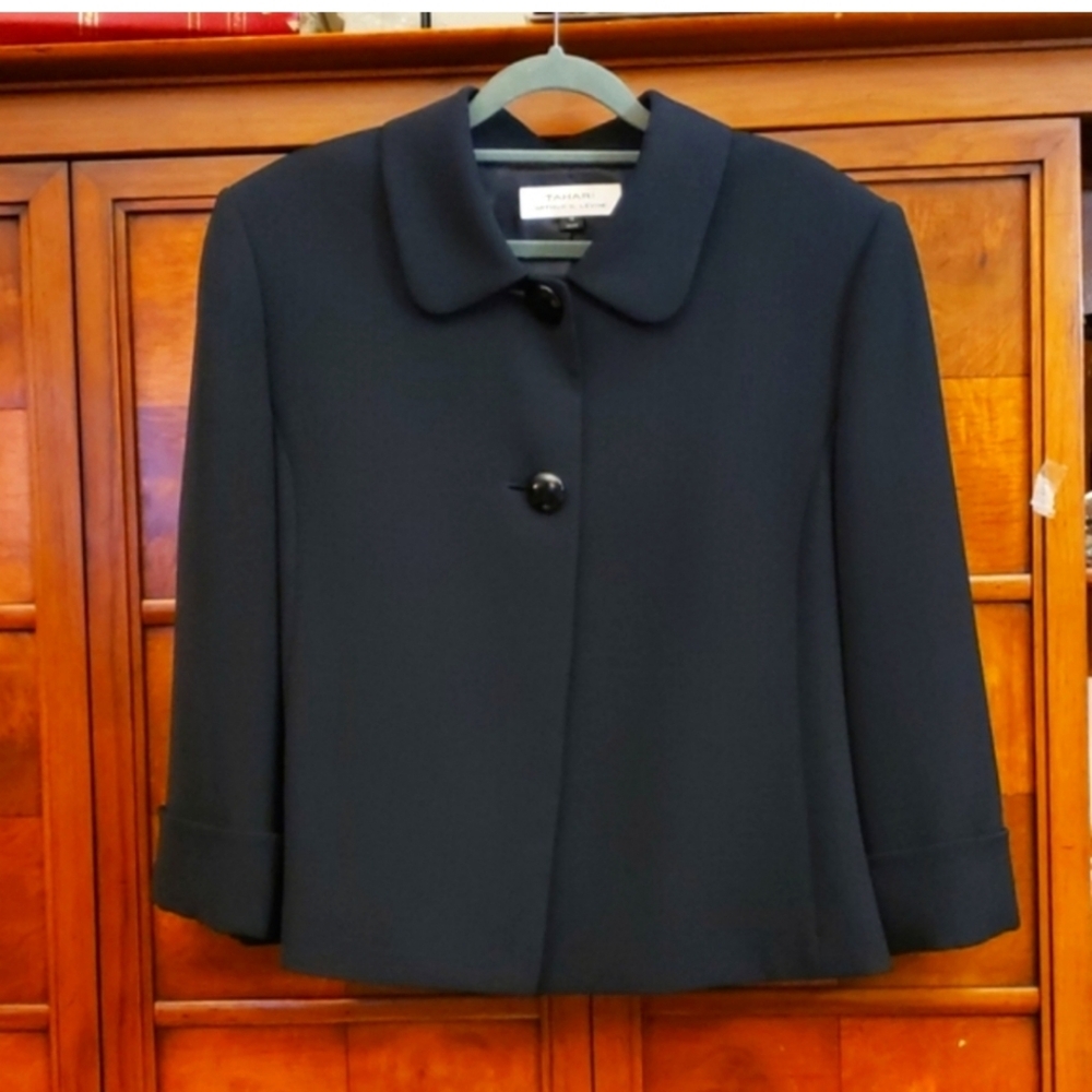 TAHARI AUTHUR S LEVINE WOMEN'S BLACK JACKET SIZE 18